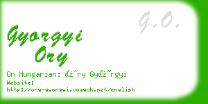 gyorgyi ory business card